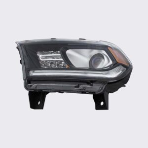 HEADLIGHTS for DODGE DURANGO SXT/GT 2014-2020 DRIVER SIDE, HALOGEN w/o LED DAYRUNNING LIGHT, BLACK TRIM, CH2502255