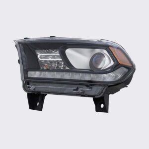 HEADLIGHTS for DODGE DURANGO SXT 2014-2020 DRIVER SIDE, HALOGEN w/ LED DAY RUNNING LIGHT, BLACK TRIM, CH2502305