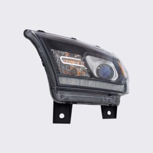 HEADLIGHTS for DODGE DURANGO SXT 2014-2020 DRIVER SIDE, HALOGEN w/ LED DAY RUNNING LIGHT, BLACK TRIM, CH2502305