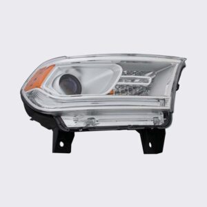 HEADLIGHTS for DODGE DURANGO 2014-2020 PASSENGER SIDE, HALOGEN w/o LED DAY RUNNING LIGHT, CHROME TRIM, CH2503256