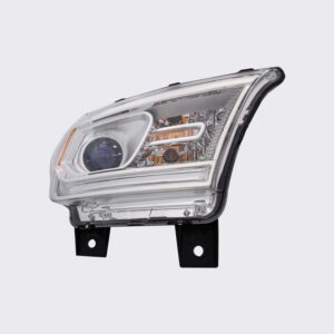 HEADLIGHTS for DODGE DURANGO 2014-2020 PASSENGER SIDE, HALOGEN w/o LED DAY RUNNING LIGHT, CHROME TRIM, CH2503256