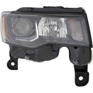 HEADLIGHTS for JEEP GRAND CHEROKEE 2017-2022 PASSENGER SIDE, HALOGEN, BALCK TRIM, CH2503309