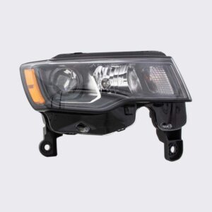 HEADLIGHTS for JEEP GRAND CHEROKEE 2017-2022 PASSENGER SIDE, HALOGEN, BLACK TRIM, CH2503309C, CAPA, EE