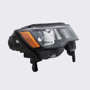 HEADLIGHTS for JEEP GRAND CHEROKEE 2017-2022 PASSENGER SIDE, HALOGEN, BLACK TRIM, CH2503309C, CAPA, EE