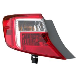 TAIL LIGHTS for TOYOTA CAMRY 2012-2014, DRIVER SIDE, TO2804114, Outer, Assembly, Red/Clear Lens