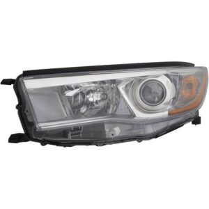 HEADLIGHTS for TOYOTA HIGHLANDER 2014-2016, DRIVER SIDE, TO2502225, w/Smoked CHR Accent