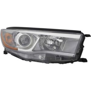 HEADLIGHTS for TOYOTA HIGHLANDER 2014-2016, PASSENGER SIDE, TO2503225, w/Smoked CHR Accent