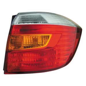 TAIL LIGHTS for TOYOTA HIGHLANDER BASE/LTD/SE 2008-2010, PASSENGER SIDE TO2801173, LENS/HOUSING, JAPAN EXC. SPORT, Amber/Clear/Red Lens