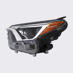 HEADLIGHTS for TOYOTA RAV4 2016-2018 DRIVER SIDE, CHROME BEZEL, N.AMERICA, EXC. HYB, TO2502247C, CAPA, EE