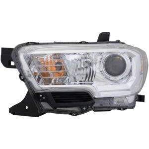 HEADLIGHTS for TOYOTA TACOMA 2016-2018, DRIVER SIDE, TO2502242, w/o LED DRL, w/ FOG-L, CHROME INTERIOR