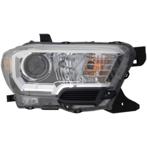 HEADLIGHTS for TOYOTA TACOMA 2016-2017, PASSENGER SIDE, TO2503243, w/o LED DRL, w/FOG-L, BLACK INTERIOR