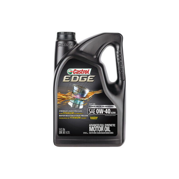 Castrol EDGE 0W-40 A3B4 Advanced Full Synthetic Motor Oil, 5 QT